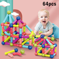 64Pcs Magnetic Tiles Building