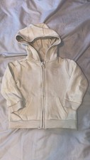 Beige Zipper Hoodie Baby Girl