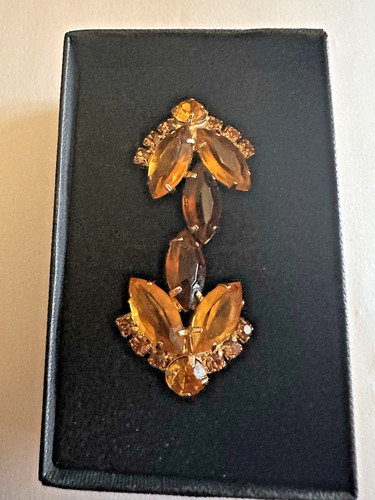 Vintage amber brown marquise - vintage,