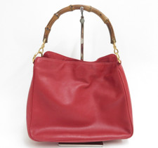 Authentic GUCCI Bamboo  Leather  Hand Bag I#47716