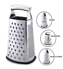 Chef Remi Food Grater | 4-Sided Blades Stainless Steel Cheese & Vegetable Grater