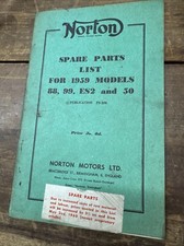 Original Norton 1959 88 99 ES2 50 Spares Parts Book Manual List