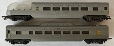 2x Vintage Triang R125 & R24/25 OO Gauge Silver Observation Continental Coaches