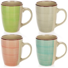 Mug Set of 4 Drinkware Serving Stoneware  Multicolour Kitchenware Coffee Tea