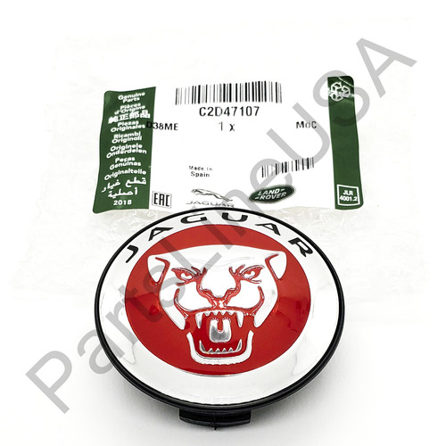 Genuine jaguar red wheel badge - jaguar,
