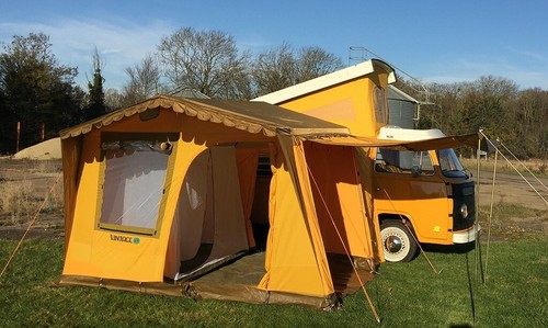 Campervan vintage yellow - vintage,