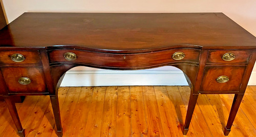 Mahogany bow fronted sideboard - mahogany,