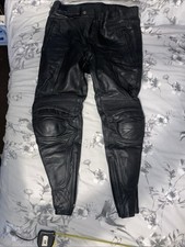 . Rev’it Revit black leather unisex Women's men’s Trouser UK 36” motorcycle