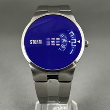 Storm New Remi Mens Watch Silver Round Blue Dial Stainless Steel New Battery VGC