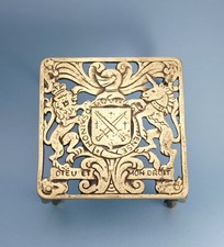 Brass Trivet Vintage Dieu et