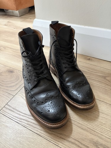 Grenson fred black leather - black,