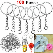 100PCS SILVER KEYRING BLANKS
