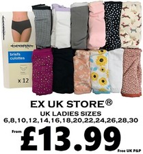 LADIES 12 PACK BRIEFS KNICKERS