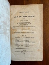 1811 Abridgement of Law of Nisi Prius: Vol 2 by William Selwyn, Albany, NEW YORK