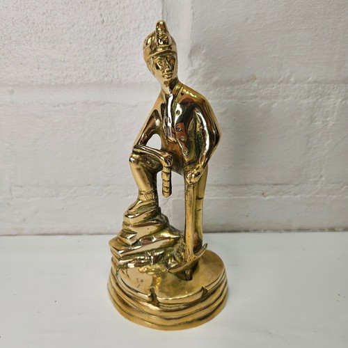 Vintage solid brass coal miner - solid,