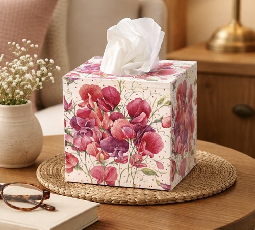 Handmade decoupaged tissue box - handmade,