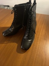 Hobbs New Issy Black Leather Boots Size 6 EU 39