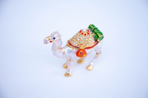 Brass jewelled camel - brass,