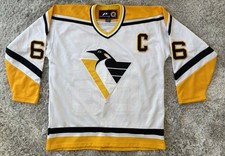 RARE Vintage NHL Jersey Pittsburgh Penguins Lemieux Large Pro Player Ice Hockey
