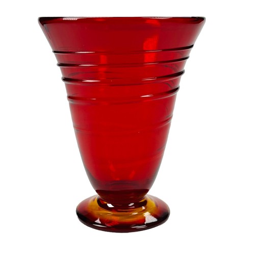 Whitefriars glass vase ruby - whitefriars,