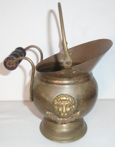 Vintage lion head brass coal - lion,