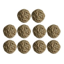 10Pcs Rattan Wicker Balls Orbs Rustic Crafts Bowl Decorative Woven Balls DIY for