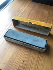 VINTAGE COMBINATION SHARPENING STONE BOXED SILICON CARBIDE - INDUSTRIAL ABRASIVE