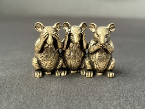 Solid brass three mice - three,