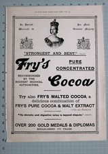 1897 PRINT ADVERT ADVERTISEMENT FRY'S COCOA MALT EXTRACT 