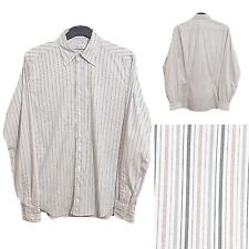 Nigel Hall Striped Shirt Size Small Men’s White Long Sleeve Made In Italy