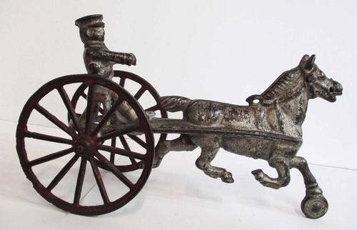 Vintage cast iron horse drawn - cast,