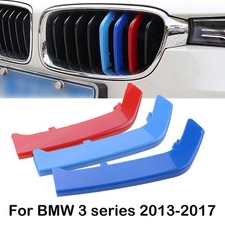 Fit For BMW F30 Grill Trim 3 Series M Sport Tech 3 Color Stripes Badge 2013-2017