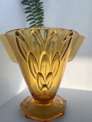 Art deco amber glass - art,