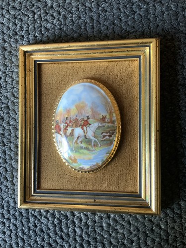 Framed porcelain plaque - porcelain,