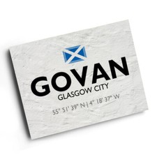A4 PRINT - Govan, Glasgow City, Scotland - Lat/Long NS5565