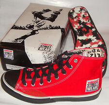 VISION STREET WEAR Hi Tops Red 6 UK / 7 USA '80s Old School Skate Trainers Shoes