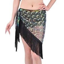 Professional Dance Hip Scarf Glittering Sequins Design for Belly Stage Costume