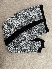 Ladies 12 Soft Trousers Joggers Harem Black White Patterned QED London
