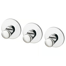 Ikea Skoghall chrome self adhesive hooks 3 pack NEW 003.792.47