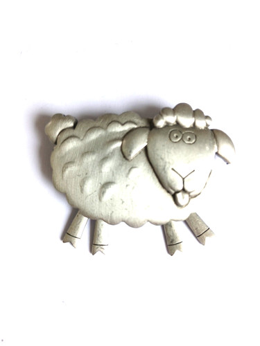 Vintage pewter signed sheep - vintage,