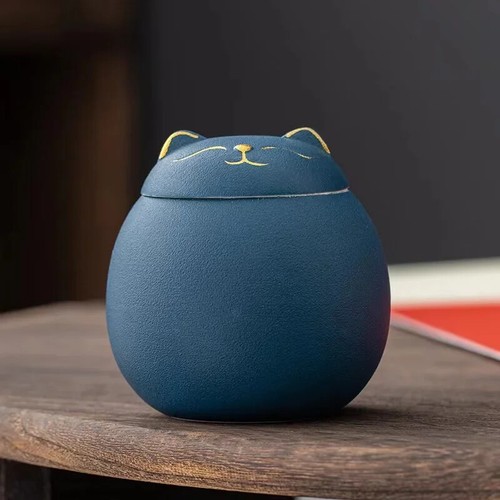 Ceramic tea can cute lucky - lucky, cat