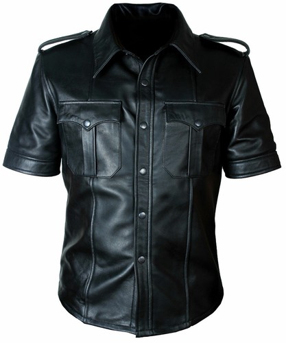 Mens real black sheep leather - mens,