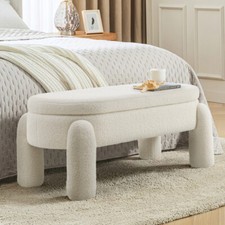 Ottoman Storage Box Beige