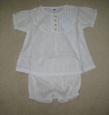 BNWT Little White Company Smocked Blouse & Bloomer Set newborn to 18 months