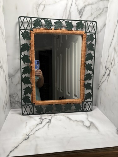 Vtg hanging ornate mirror - vtg,