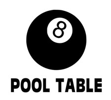 POOL TABLE VINYL DECAL - 6x7"