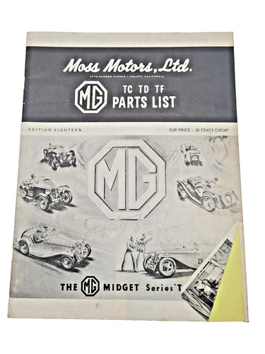 Moss motors ltd parts - motors, mg