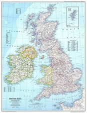 Great Britain Map Poster - UK Giant Wall Art in A0 A1 A2 A3 A4 A5 Sizes - Britis