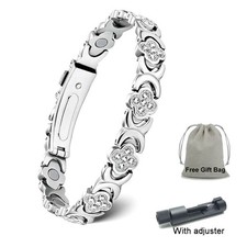 Women Leaf Clover Bracelet Lymph Detox Magnetic Bracelet Arthritis Pain Relief