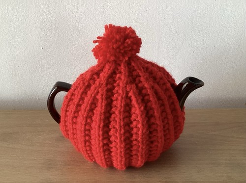 Hand knitted tea cosy - tea,